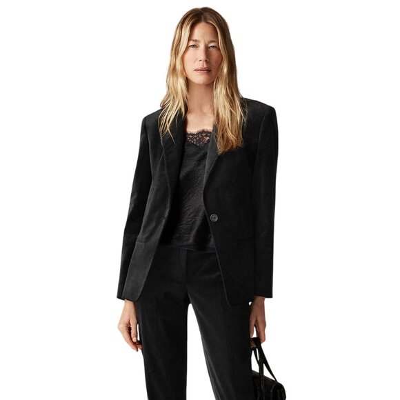 J. Crew Alexandra blazer in velvet black size 18 XL XXL braided trim CF274 - Picture 5 of 14